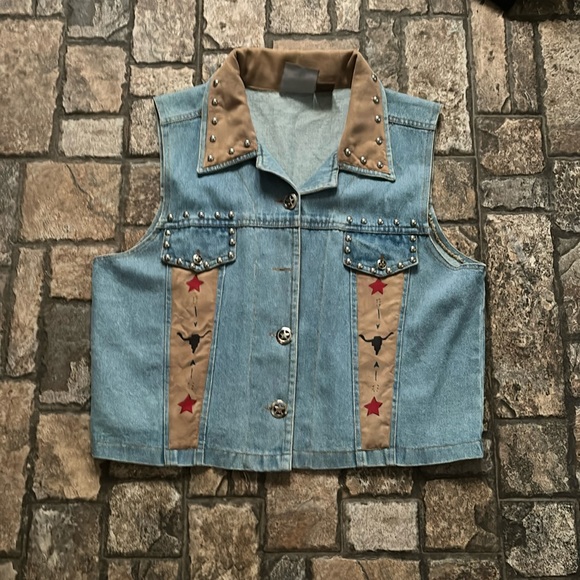 Don’t Mess With Texas Vintage Cowgirl Studded Vest - Picture 1 of 6